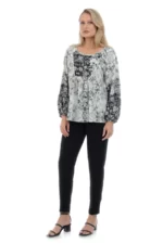 Bluza alb negru dama