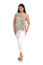 Bluza multicolora fara maneci dama