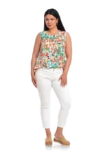 Bluza multicolora fara maneci dama