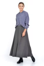 Rochie lunga larga gri antracit