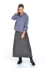 Rochie lunga larga gri antracit