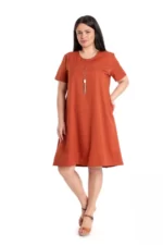 Rochie ampla midi cu buzunare