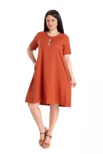 Rochie ampla midi cu buzunare
