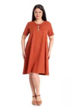 Rochie ampla midi cu buzunare