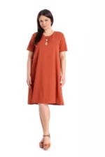 Rochie ampla midi cu buzunare